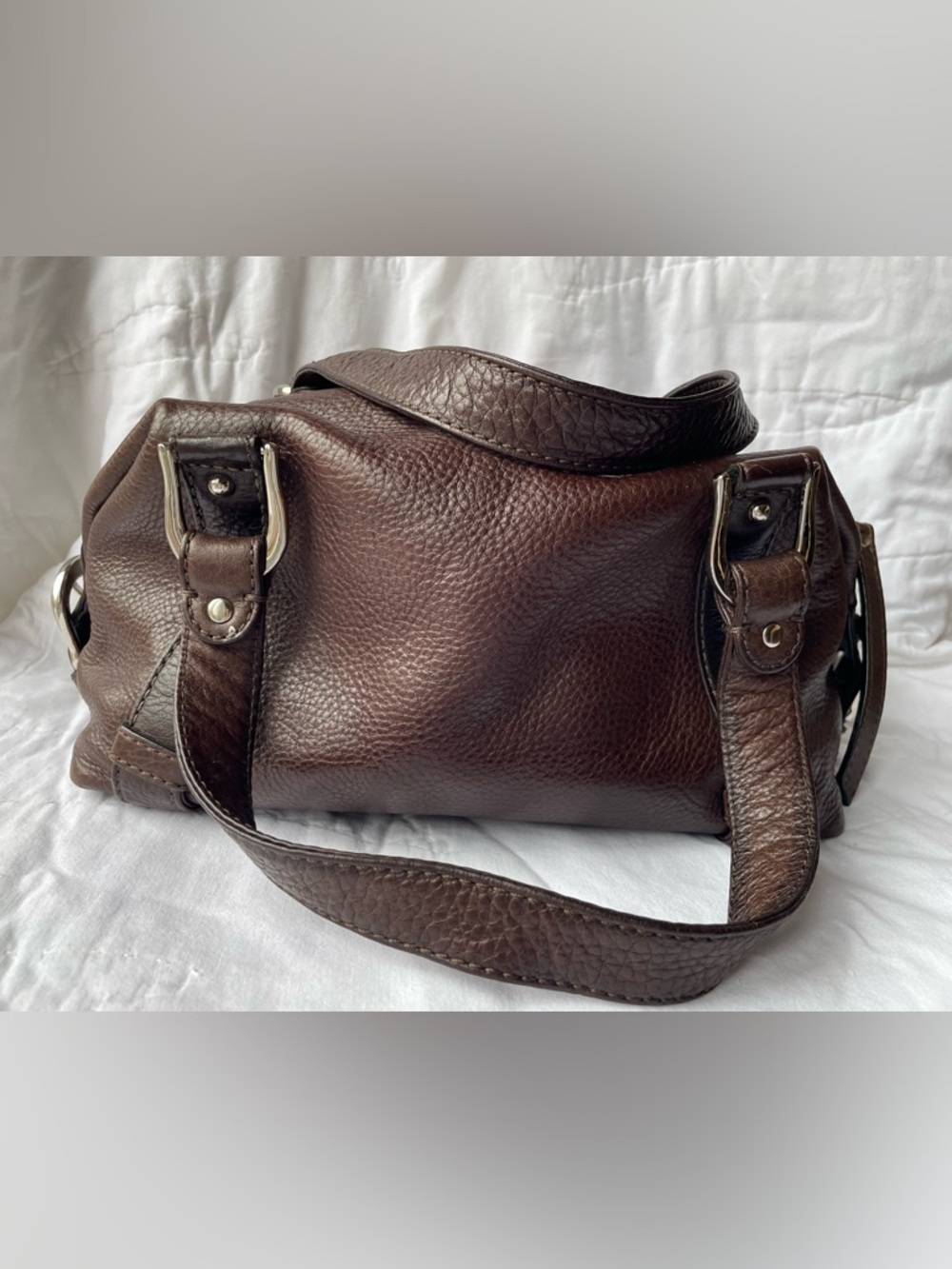 Banana Republic Dark Brown Pebbled Leather Satchel